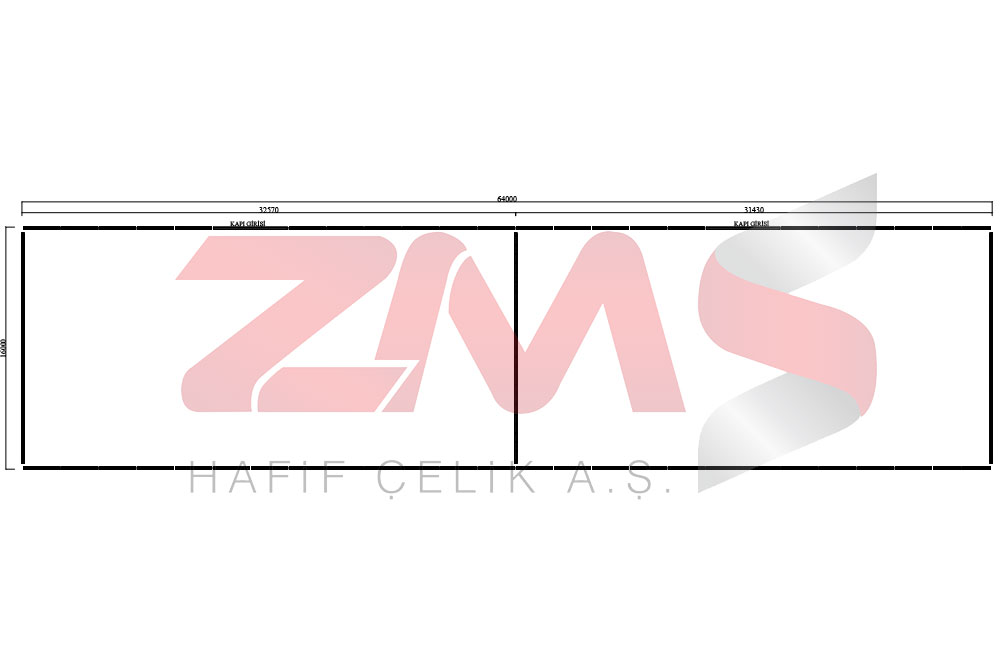 ZMS Çelik حظيرة 1024 متر مربع 
