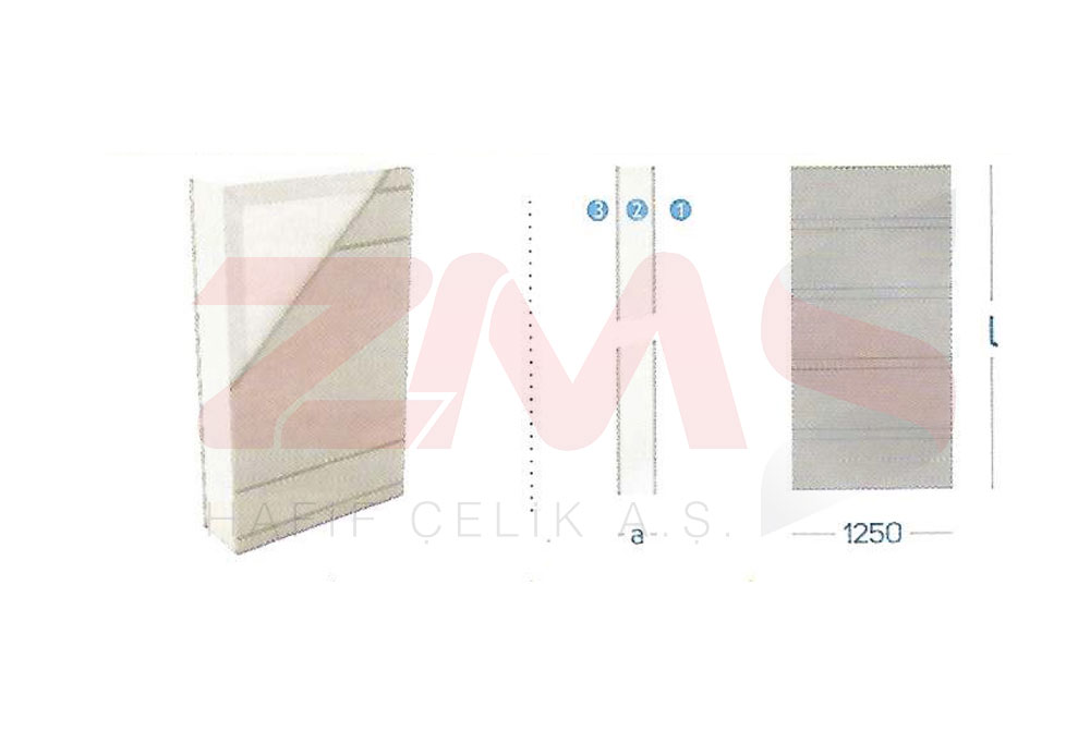 ZMS Çelik Engraved Cement Bonded Particle Board + Carcass + Styrofoam + Cement Bonded Particle Board